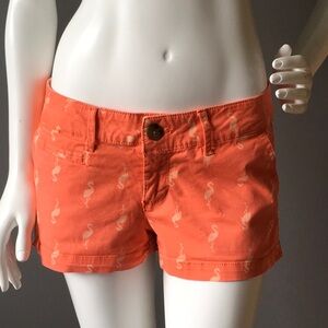 SO Women's High Waist Coral Flamingo Shorts